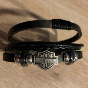 Brand New Harley Davidson HD Leather Wristband Bracelet